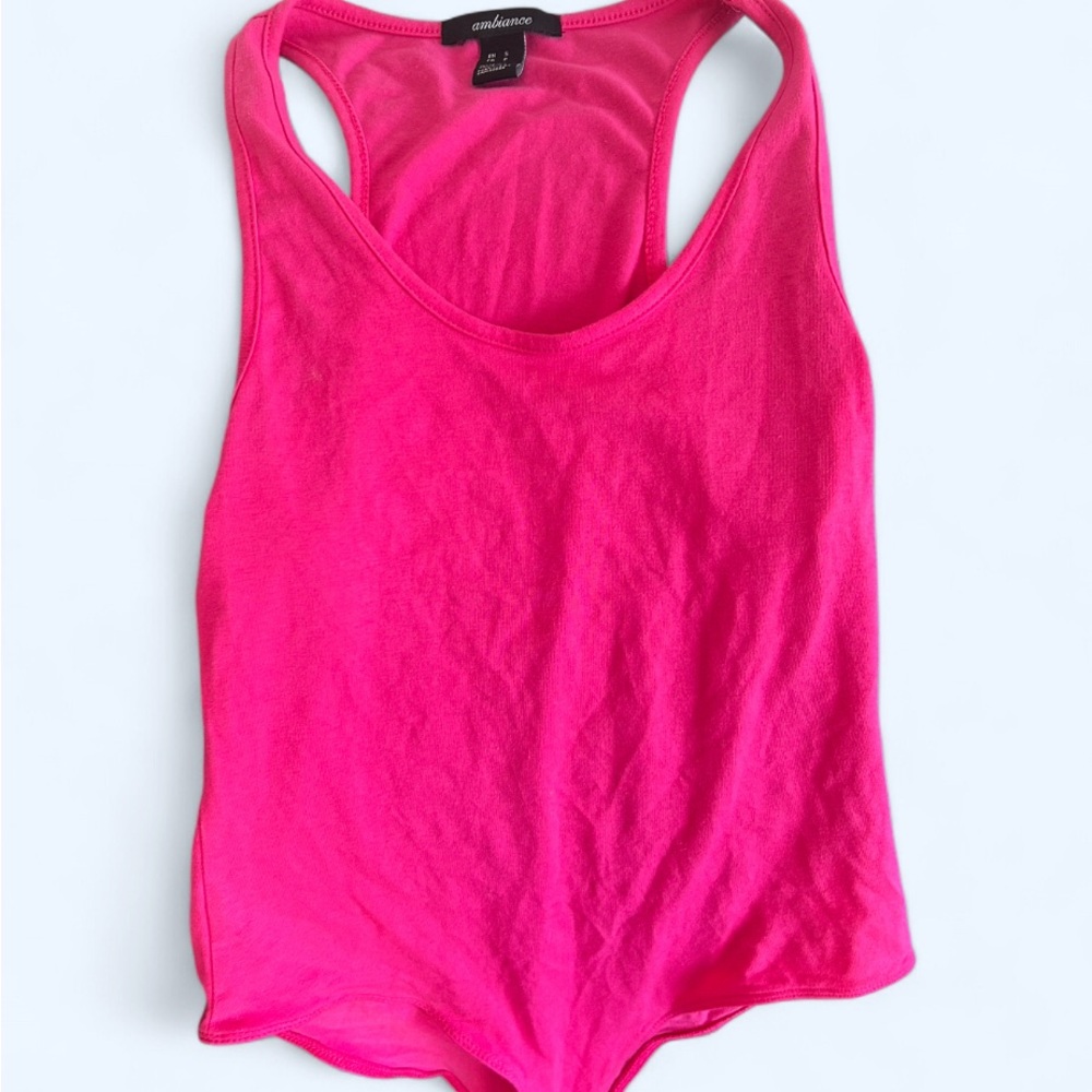 Ambiance Pink Fitted Sleeveless Bodysuit